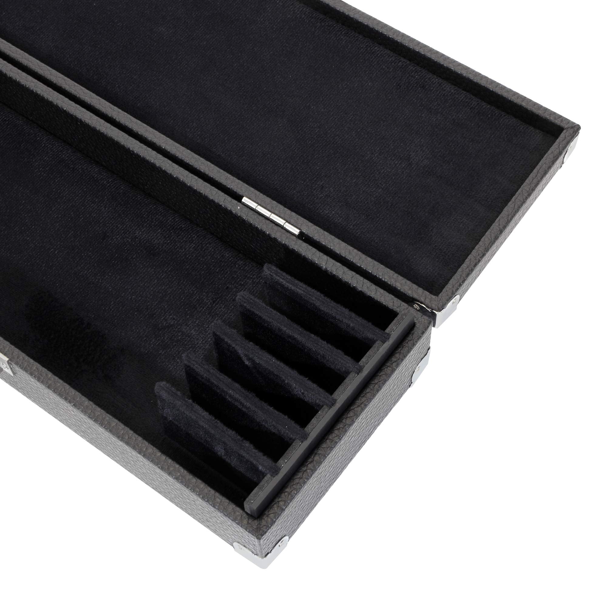 MI&VI Classic Leather Bow Case for (6) Six Violin/Viola/Cello Bows with Sturdy Handles | Strong Latches | Firm Velvet Interior Cushioning - By MIVI Music