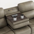 thumbnail image 2 of Modern Fabric Power Reclining Sofa 220cm with Drop Down Table and USB Charger - Khaki, 2 of 9