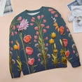 thumbnail image 6 of Watercolor Wildflowers Womens Oversized Sweatshirts Hoodies Crewneck Casual Tops Comfy FallWinter Clothes 2024, 6 of 7