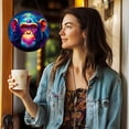 thumbnail image 6 of Portrait of Monkey Stained Glass Suncatcher Handmade Window Hanging Colored Glass Suncatcher Crafts Kits for Indoor Garden Decor Memorial Gift 16x16cm, 6 of 7