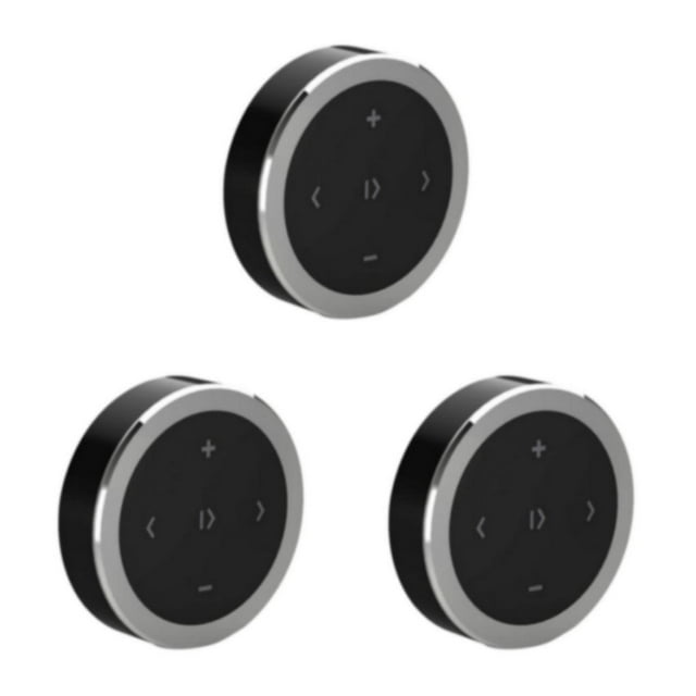 Transemion Wireless Car Media Steering Wheel Remote Control Music Streaming Black Silver 36x36x8.5mm 3Set