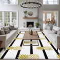 thumbnail image 4 of Area Rug 72×108in, Summer Gold Pineapple Black White Stripes Floor Carpet Living Room Rug, Tropical Fruit Seamless Non-Slip Welcome Mat Indoor Rugs for Bedroom Dining Room, 4 of 9