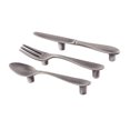 thumbnail image 4 of WHAMVOX 3pcs Zinc Alloy Handle Tableware Shape Silver Modern Style for Dresser, 4 of 8