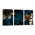 thumbnail image 1 of Cuadro Decorativo Tríptico Vertical Hojas De Oro y Jade Canvas Revolution Set De 3 Cuadros 25x38 cm, 1 of 5