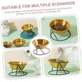 thumbnail image 2 of 1 Stainless Steel Food Bowl Elevated Cat Bowls Feeding Raised Pet Bowl Dog Food Bowl Pet Bowls Rust Golden, 2 of 5