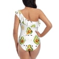 thumbnail image 5 of Sikiie Lovely Avocado Print Women One Piece Swimsuits Tummy Control One Shoulder Bathing Suits Ruffle Swimwear, From S to XXL-Medium, 5 of 6