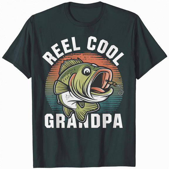 Reel Cool Grandpa T-Shirt Fishing Father's Day Shirt T-Shirt