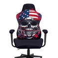 thumbnail image 3 of Whosucclay Skull American Flag Print Gaming Chair Covers, with Armrest Cover Computer Chairs Slipcovers Stretchable Elastic Machine Washable Gaming Chair Seat Cover with Zipper, 3 of 8