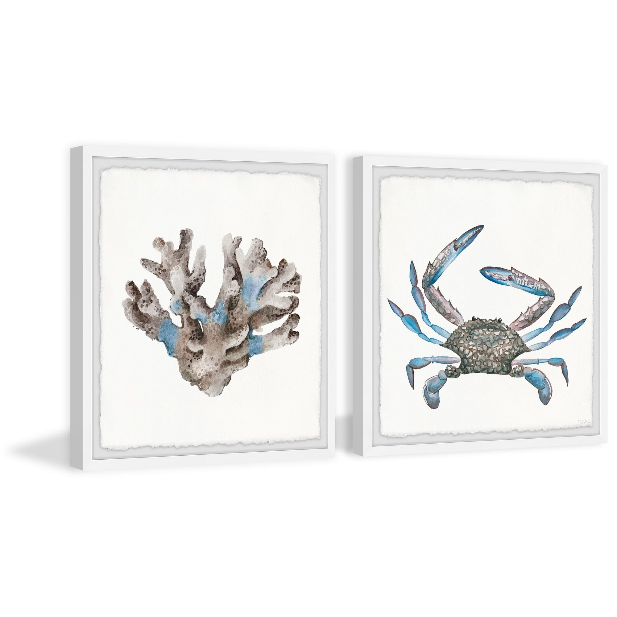 Parvez Taj Luminous Crab and Coral Diptych