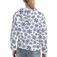 thumbnail image 7 of Lsque Dark Blue Snowflakes Pattern Casual Women's Hoodie,Hooded Sweatshirt with Kangaroo Pocket,Pullover Hoodie with Eye-catching Drawstrings-XX-Large, 7 of 7