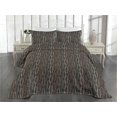 thumbnail image 2 of Ambesonne Vintage Quilted Coverlet 3 Pcs, Retro Oval Shapes Earthy, Queen Size, Dark Grey and Sand Brown, 2 of 4