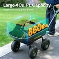 thumbnail image 5 of SPECSTAR 4 Cu.Ft. 660lbs. Poly Garden Cart Dump Wagon, with 2-in-1 Convertible Handle, 10" All Terrain Wheels,Quick Release System,Heavy Duty Utility Trailer Dump Cart for Yard,Landscaping,Warehouses, 5 of 8
