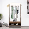 thumbnail image 4 of Vintage Bamboo Garment Rack 300lbs Retro Freestanding Closet Organizer Coat Rack Brown, 4 of 24