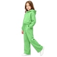 thumbnail image 4 of Girls Boys Classic 2pcs Sweatsuit Fleece Tracksuit Pullover Hooded Sweatshirts and Drawstring Wide Leg Sweatpants Activewear, 4 of 8