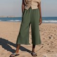 thumbnail image 6 of JUSLIO Capris for Women Loose Solid, Drawstring with Pockets Everyday Casual Wide-Leg Capris, 6 of 9