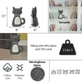 thumbnail image 3 of 3D Cat Fabric Weighted Bag Door Stop 2.3 lbs Black White, 3 of 7