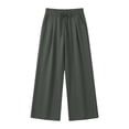 thumbnail image 4 of Njagoc3 Palazzo Pants for Women Casual Drawstring High Waisted Lounge Pants Fitted Wide Leg Trousers with Pockets, 4 of 6