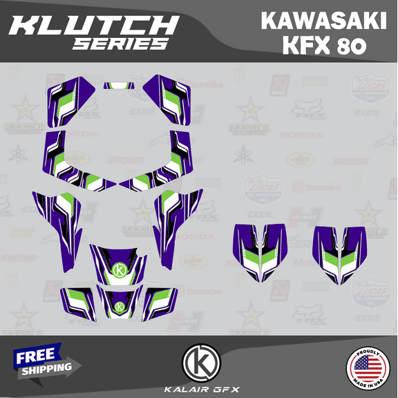Kalair GFX Graphics Kit for Kawasaki ATV KFX 80 (2003-2006) Klutch Series