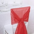 thumbnail image 4 of BalsaCircle 5 Red Extra Premium Chiffon Chair Sashes Bows Ties Ceremony, 4 of 7