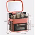 thumbnail image 2 of Large Capacity Cosmetics Box, Portable Makeup Box with Mirror for Home Use & Travelling, Multi-purpose Makeup Organizer Carrying Case, for Bedroom Dresser Vanity Countertop, 2 of 8