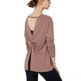 thumbnail image 1 of Long Sleeve Workout Shirts for Women Open Back Yoga Tops Athletic Clothes, 1 of 6