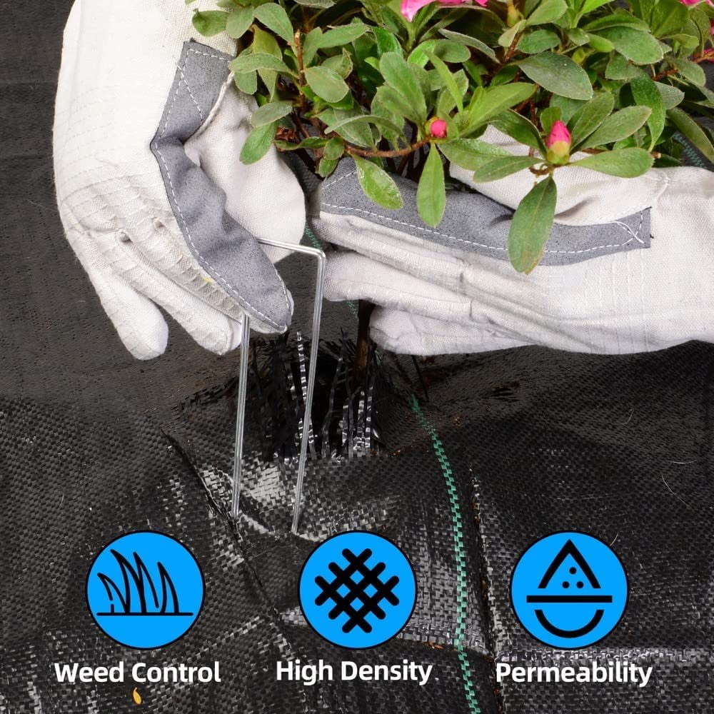 3ft X 100ft Weed Barrier Landscape Fabric Heavy Duty  3.2oz Garden Ground Cover Mat For Control Gardening Plant Beds And Farming