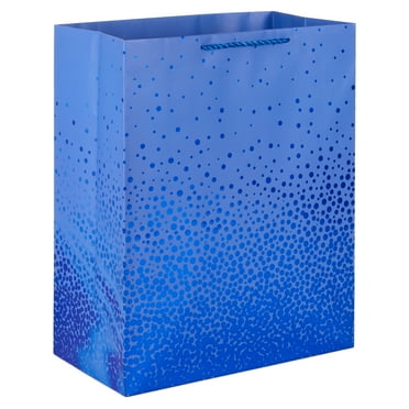 Hallmark Large Gift Bag (Blue with Cascading Blue Foil Dots)