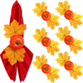 thumbnail image 1 of 12 piezas de anillos de servilleta de calabaza de Acción de Gracias para suministros de decoración de hojas de otoño de otoño (estilo clásico) brillar Electrónica, 1 of 6