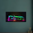 thumbnail image 5 of Lamborghini Canvas Wall Art – Neon Supercar Futuristic Abstract Sports Car, 5 of 11