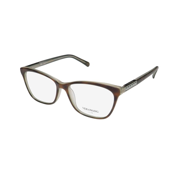 NEW VERA WANG LUXE ZIXI WOMENS/LADIES CAT EYE FULL-RIM HAVANA SKY FRAME DEMO LENSES 51-15-132 EYEGLASSES/EYE GLASSES