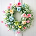 thumbnail image 5 of Easter Wreath for Front Door 15 Inch, Colorful Spring Wreath Artificial with Eggs and Flowers, Farmhouse Decor for Spring Easter Holiday Home, Outdoor Wall Window Door Decor Wreath Decoration, 5 of 5