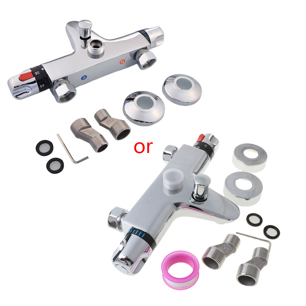 Chrome Thermostatic Bath Shower Mixer Tap Valve Deck Mounted Bathroom