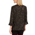 thumbnail image 2 of JM Collection Women's Foil Print Necklace Top Black Size Large, 2 of 3