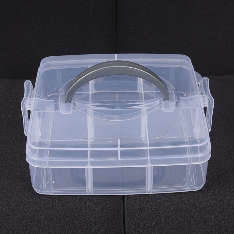 JINGT Clear Plastic Jewelry Bead Storage Box 3 Layers Container Organizer  Case Craft 