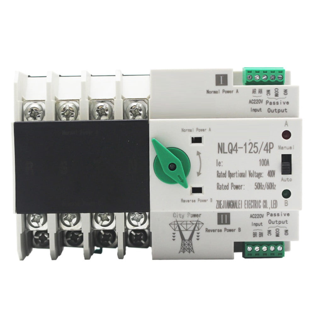 4P400V Dual Power Automatic Transfer Selector Switches Din Rail Ats-Pv Inverter