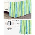 thumbnail image 3 of Green Yellow Striped Bed Skirt California King Size 18" Drop Abstract Art Watercolor Ombre Ruffled Wrap Around Bed Skirts Adjustable Elastic Bedskirt Dust Ruffle for California King Size Bed, 3 of 7
