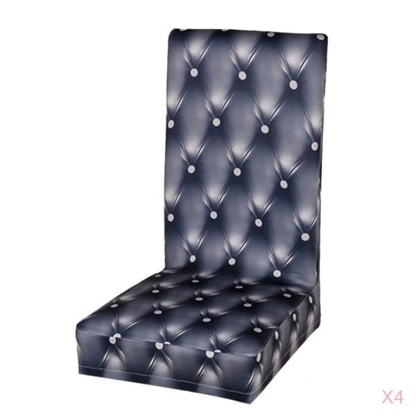 4 fundas elásticas de licra resistentes a las arrugas para asientos de comedor, para bodas, fiestas y banquetes. Gris