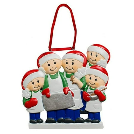 

Christmas Tree DIY Personalized Name Ornament Cartoon Cooking Apron Family Resin Hanging Pendant Xmas Holiday Decoration