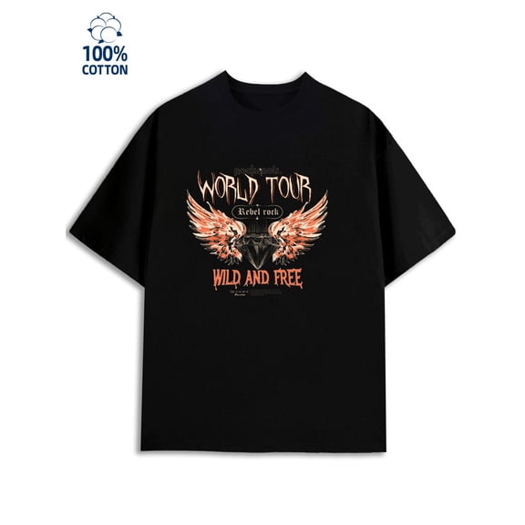 Rock Rebel Tee men music 180G 100% Cotton black regular fit button Retro Unisex Shirt Graphic Tee tshirts Vintage Unisex Shirt Printed tshirts Unique Design Unisex Shirt Graphic Tee tshirts