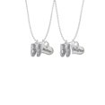 thumbnail image 2 of Delight Jewelry Silvertone Large Ballet Slippers Mother & Daughter Heart Necklaces (Set of 2), 19"+2", 2 of 4