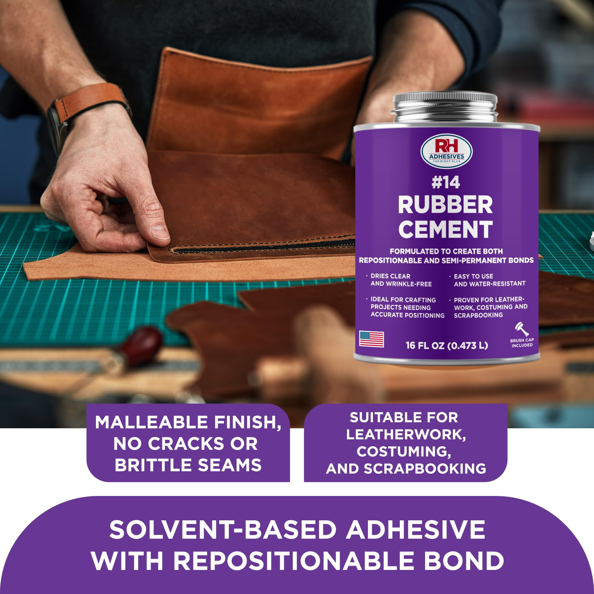 #14 Rubber Cement, 16 oz. can - RH Adhesives