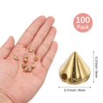 thumbnail image 3 of Uxcell 100Pcs Picos Conos Studs 0.31x0.31" Plástico con Agujero para Manualidades Dorado, 3 of 6