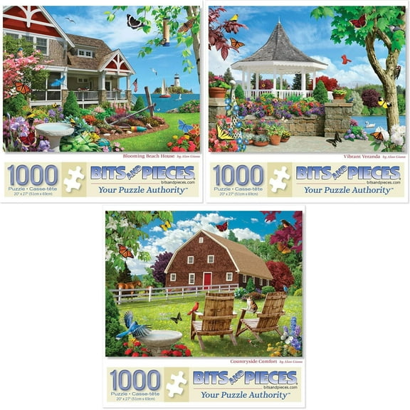 Bits and Pieces Jigsaw Puzzles 1000 Piece 3-Pack 20 x 27 Inch Alan Giana