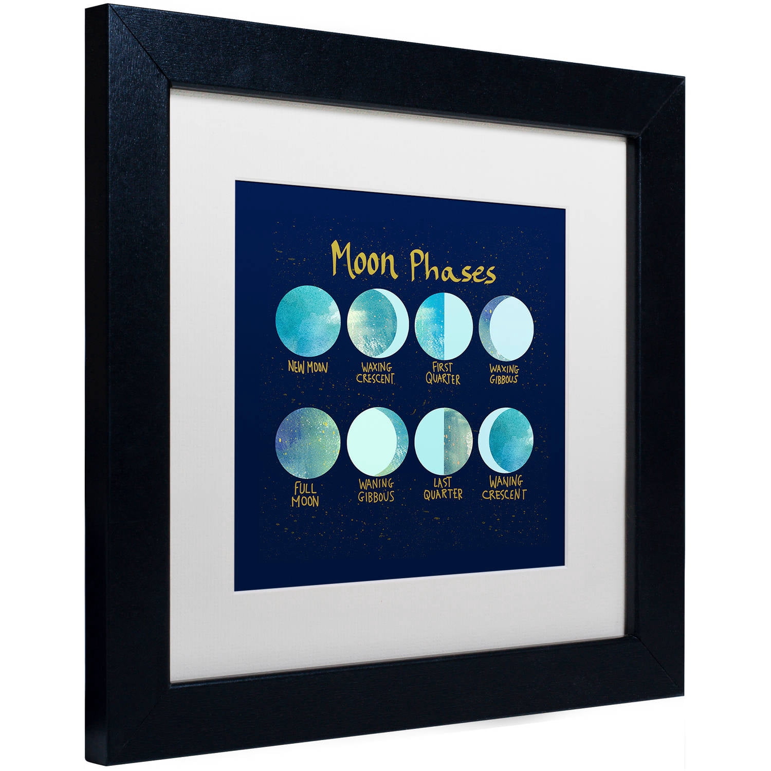 Trademark Fine Art "Moon Phases" Canvas Art by Lisa Powell Braun, White Matte, Black Frame