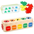 thumbnail image 1 of TISHITA Montessori Shape Color Sorting Toy Colors Shape Sorting Box Game for Ages 2~4, 1 of 8
