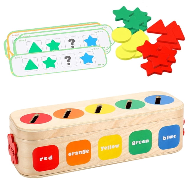 TISHITA Montessori Shape Color Sorting Toy Colors Shape Sorting Box Game for Ages 2~4