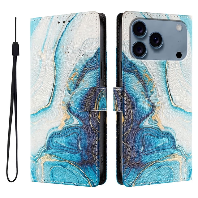 FOXDOCK Funda Tipo Cartera para iPhone 17 Pro con Soporte y Correa – Diseño de Patrones Lindos