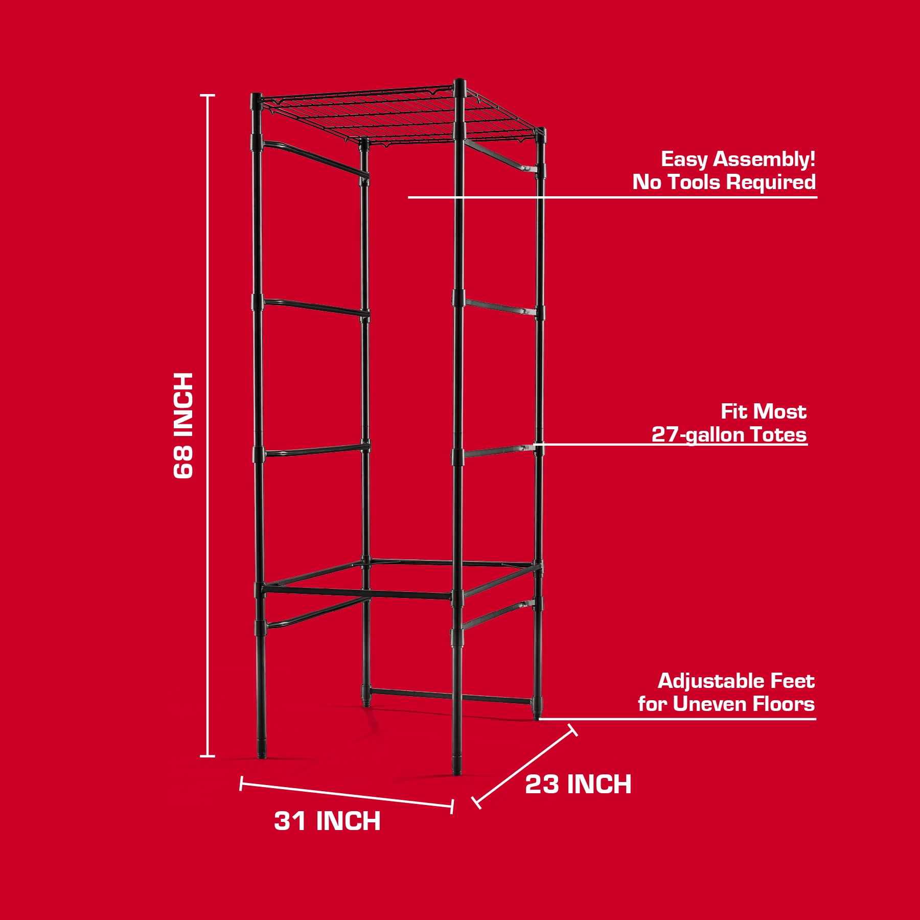 Hyper Tough 5-Tier Tote Tower, Black