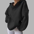 thumbnail image 6 of Wamejoo Womens Oversized V Neck Hoodies with Thumb Hole Pullover Sweatshirts Y2k Clothes Fall Fashion Outfits 2025 (Black, XL), 6 of 9