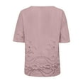 thumbnail image 4 of GZWYHT Boho Floral Tops，Plus Size Women's Summer Graphic T-Shirts Printed T Shirts Shirts Loose Pleated Cute Casual 3/4 Sleeve Tunic Top Cute Loose Fit Tunics Pink XL, 4 of 9